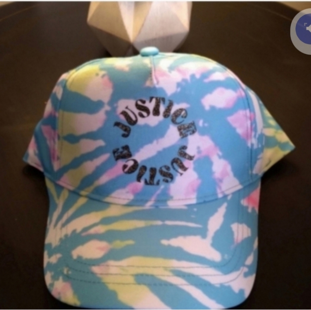 Justice NWT Tie-Dye Adjustable Cap. Snap Blue Pink White Green Casual
